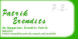 patrik erendits business card